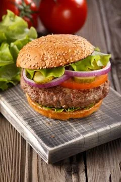 Classic Burger close up. Foto stock