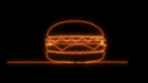 Classic Burger Outline Continuous One Line Drawing Animation Stock Footage 317947217
