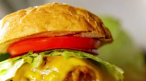 Classic burger in slow motion Stock Footage 67855618