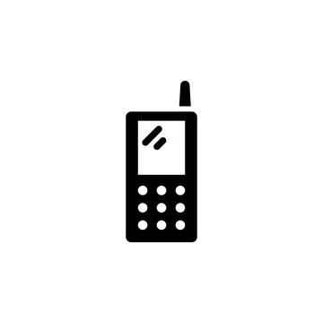 Classic Button Mobile Phone with Antenna Solid Flat Vector Icon Isolated on.. 스톡 일러스트