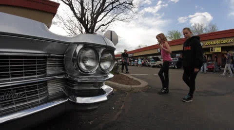 Classic Caddy Headlight Stock Footage 25242357