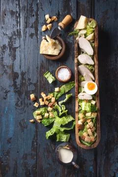 Classic Caesar salad 스톡 사진