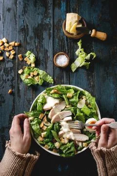 Classic Caesar salad Stock Photos