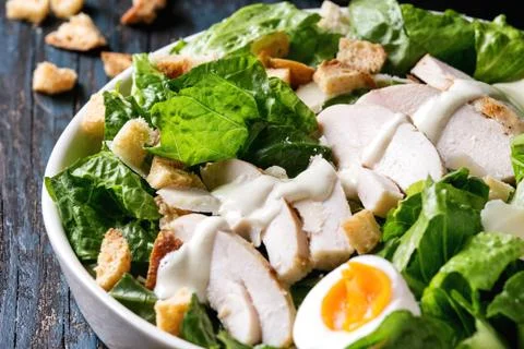 Classic Caesar salad Stock Photos