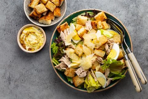 Classic caesar salad Stock Photos