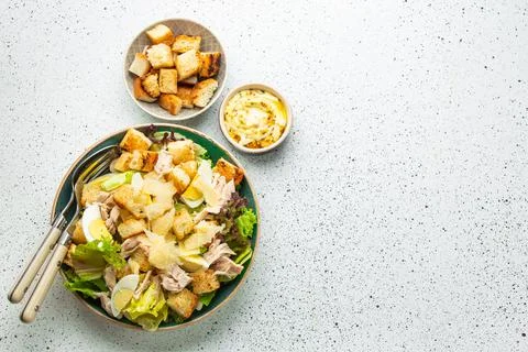 Classic caesar salad Stock Photos