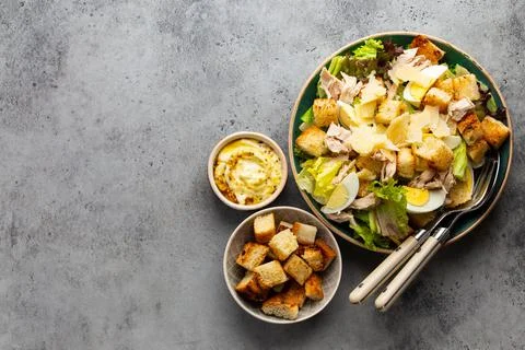 Classic caesar salad Stock Photos