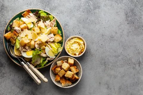 Classic caesar salad Stock Photos