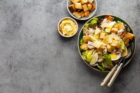 Classic caesar salad Stock Photos