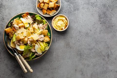 Classic caesar salad Stock Photos