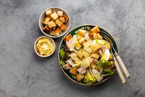 Classic caesar salad Stock Photos