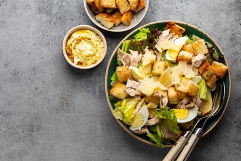 Classic caesar salad Stock Photos