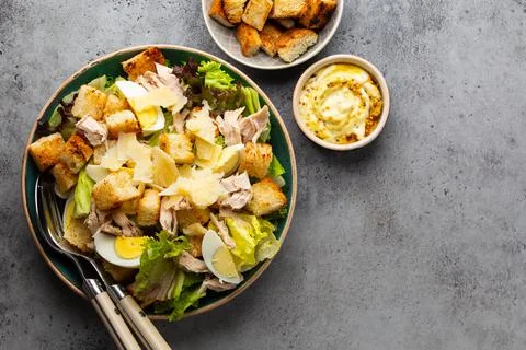Classic caesar salad Stock Photos