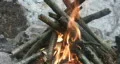 Classic campfire. Closeup w/ sound. HD Footage