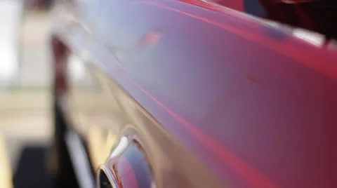 Classic Car American Flag Reflection Stock Footage 25239772