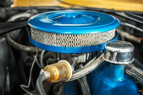 Classic Car Combustion Engine Elements 写真素材