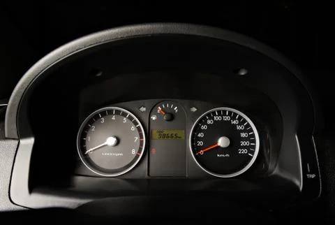 Classic car dashboard Stock Photos