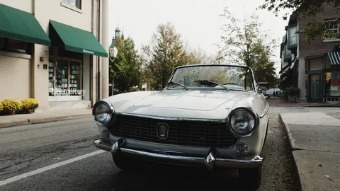 Classic Car in Downtown Stock Footage 94004222