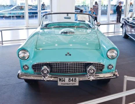 Classic car ford thunderbird display at thailand international motor expo 201 Stock Photos
