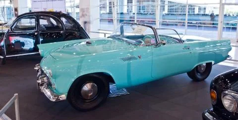 Classic car ford thunderbird display at thailand international motor expo 201 Stock Photos