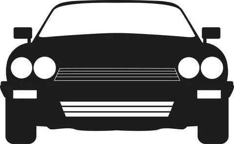 Classic car front design. Ilustración de archivo