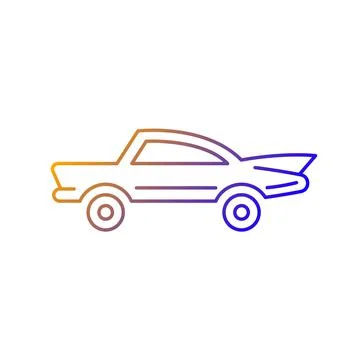 Classic car gradient linear vector icon Stock Illustration