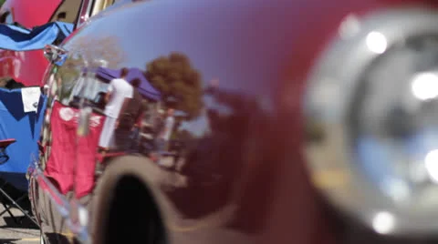 Classic Car Headlight Stock Footage 25239592