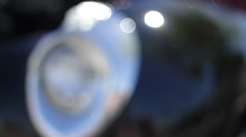 Classic Car Headlight Stock Footage 25239596