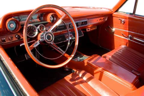 Classic car interior Stock Photos