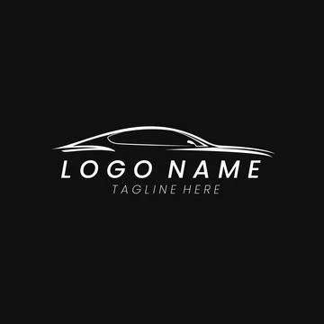 Classic car line vector logo design Stock Illustration