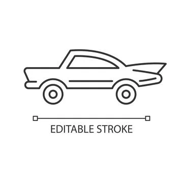 Classic car linear icon Stock Illustration