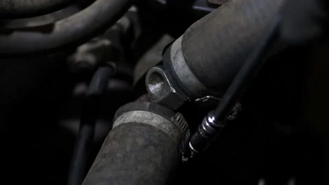 Classic car repair. Engine adjustment. Stock Footage 233463958