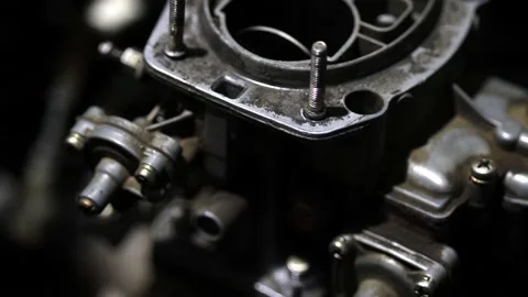 Classic car repair. Engine adjustment. Stock Footage 233464063