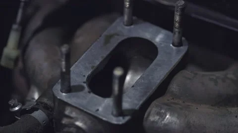 Classic car repair. Engine adjustment. Stock Footage 233464123