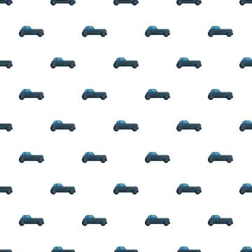 Classic car repeating pattern on white background Stock Illustration