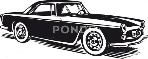 Classic car, Retro Vector Illustration Stock Illustrationen