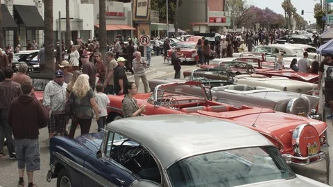 Classic Car show Stock Footage 76396352