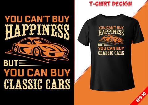Classic car vector art t-shirt design Stock Illustration