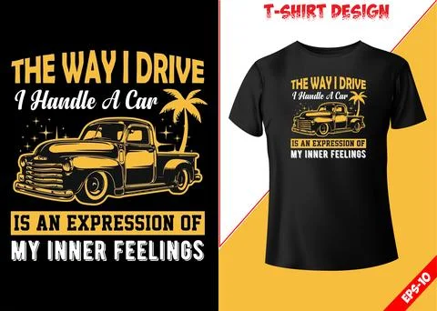 Classic car vector art t-shirt design Stock Illustration