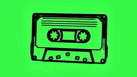 A classic cassette tape clean line art continuous play of the middle point Stock Footage 318673473