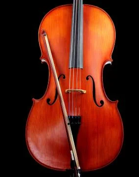 Classic cello on black Stock Photos