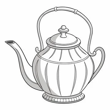 Classic Ceramic Teapot Vector Graphic Design Stock Illustration