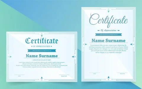 Classic certificate award template Stock Illustration