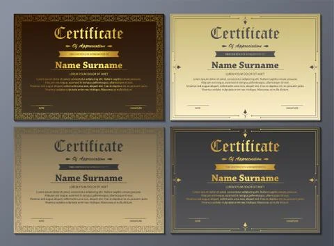 Classic certificate award template Stock Illustration