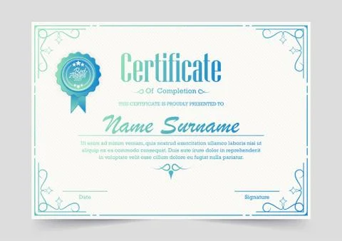 Classic certificate award template Illustrazione stock