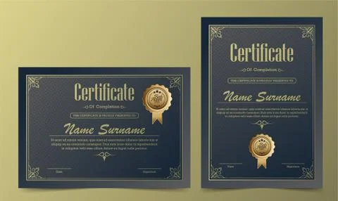 Classic certificate award template Illustrazione stock