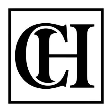 Classic CH Monogram Logo Design with Bold Serif Typography Style Stock-Illustration