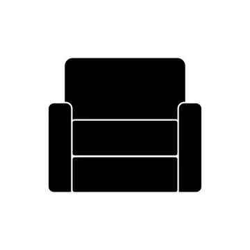 Classic chair vector icon front view. Furniture home interior isolated. Ret.. Stock Illustration