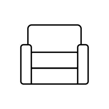 Classic chair vector icon front view. Furniture home interior isolated. lux.. Stock Illustration