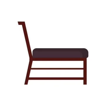 Classic chair vector icon side view. Furniture home interior isolated. Retro  Stock Illustration
